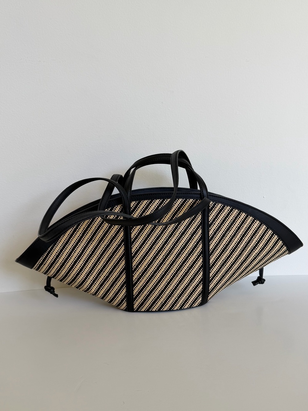 Black & Natural Woven Crescent Tote - Picture 6 of 10